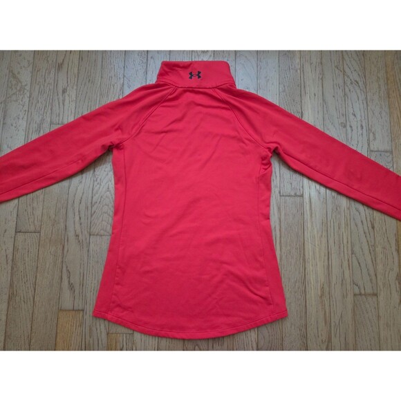 Women’s Under Armour Fitted Cold Gear Long Sleeve Red Half Zip Front Top XS - Picture 7 of 9